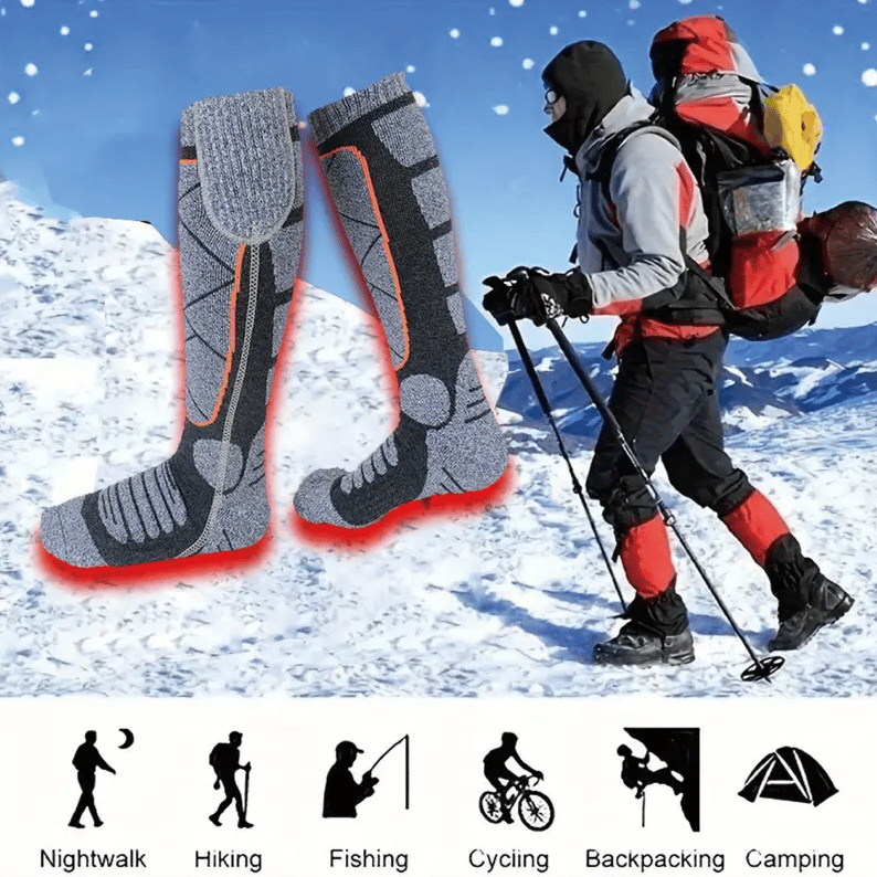 🧦 50% korting! Oplaadbare verwarmde sokken – 6000 mAh, tot 9 uur warmte & gelijkmatige koolstofvezelverwarming. Perfect voor skiën, wandelen & winteravonturen! ✨🔥