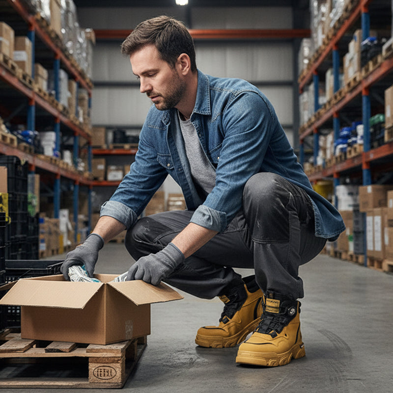 ⏳Tijdelijke aanbieding⏰ Werkschoenen voor heren met draaibare gesp voor buitengebruik (waterdicht, antislip, comfortabel en ademend)