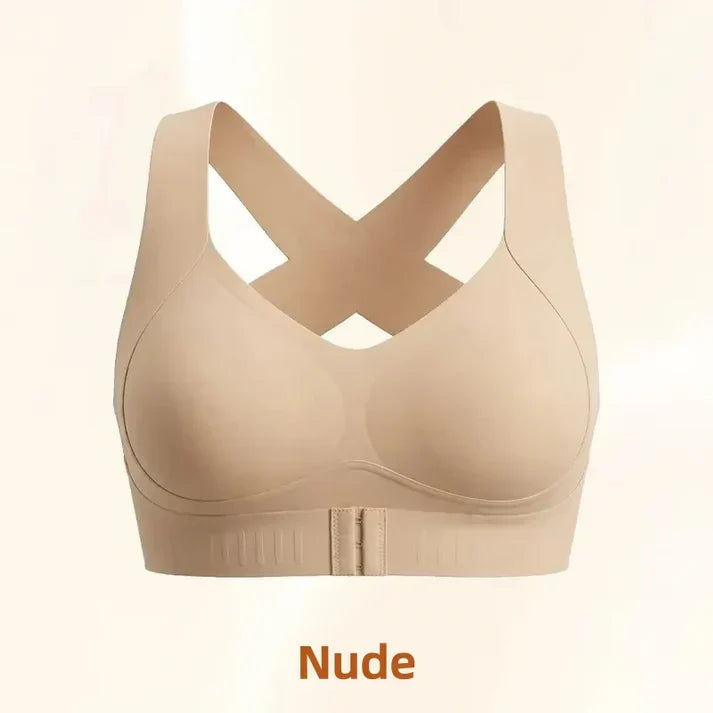 ⚡ 50% korting! Beugelvrije beha met gekruiste rugbandjes & voorste sluiting. Corrigeert houding, biedt comfort & ondersteuning. 🩰💕