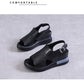 Wedges voor dames, sandalen, effen kleur, open teen, hoge hakken