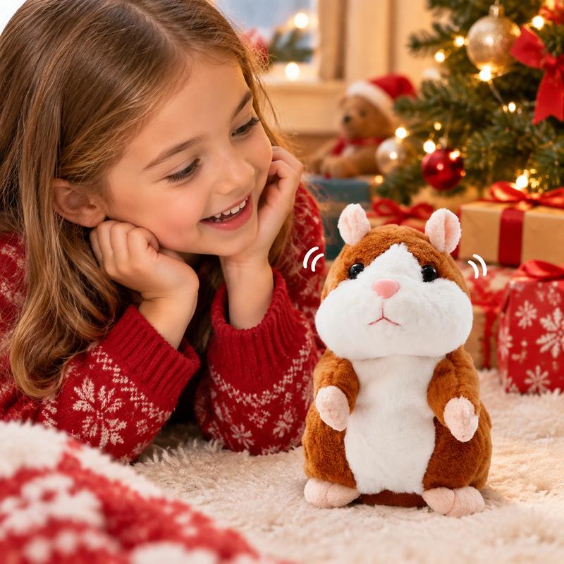 🐹 50% korting! Pratende hamsterknuffel – herhaalt geluid, beweegt het hoofdje & zacht om te knuffelen. Verkrijgbaar in 3 kleuren & kersteditie – 15 cm! ✨🎄