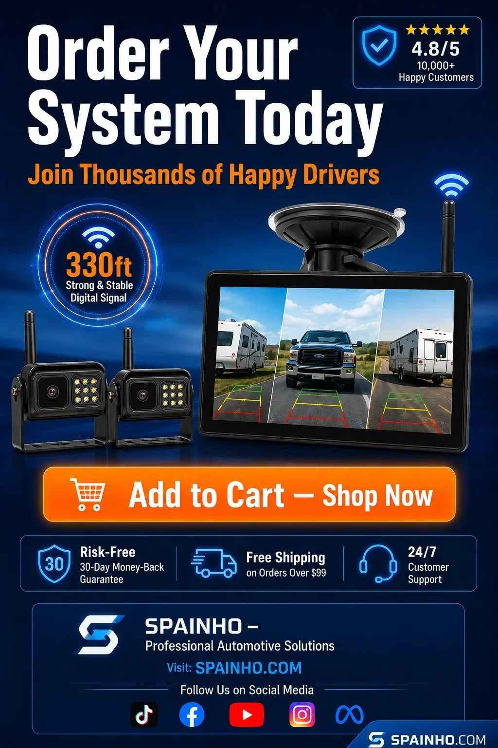 🚛 50% KORTING – Draadloze Achteruitrijcamera | Meer Zicht Achter Je Voertuig & Makkelijker Manoeuvreren