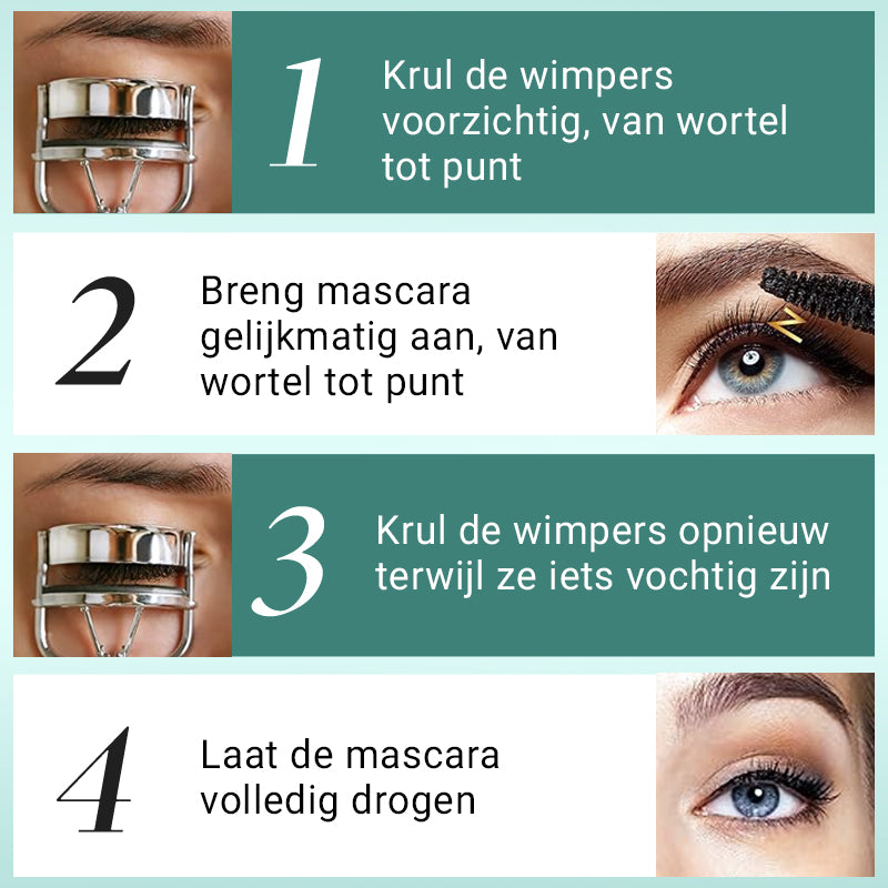Waterdichte en zweetbestendige verlengende en krullende mascara
