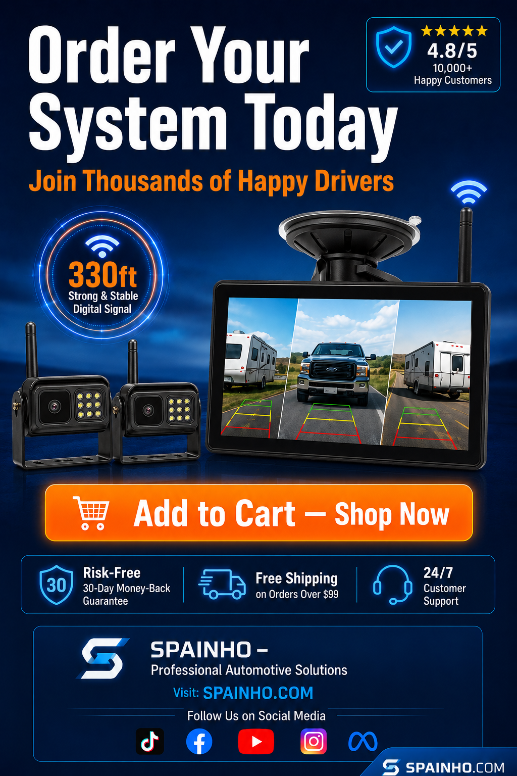 🔥🎁New 50% DISCOUNT🔥Wireless rear camera system in 1080p H