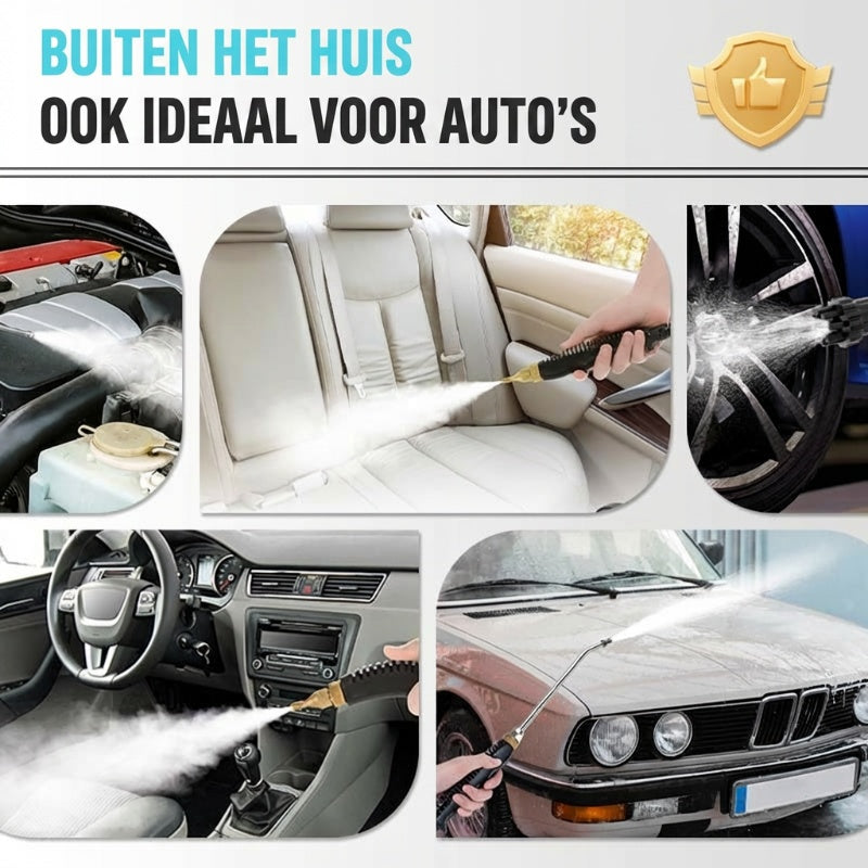 🔥 🔥2500W handstoomreiniger met hogedruk – vet en vuil verdwijnen door stoom, zonder chemicaliën.
