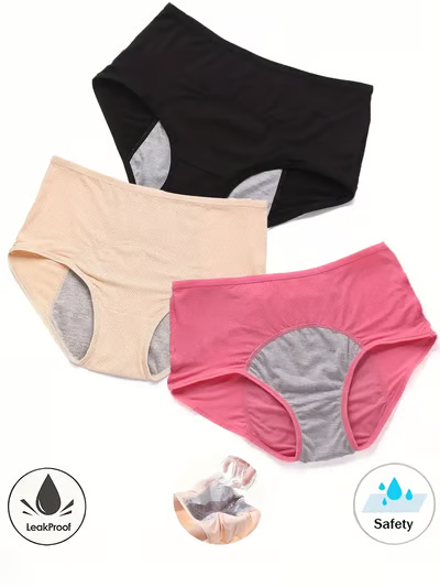 🌟KOOP 5 KRIJG 5 GRATIS 🌟Lekvrij Menstruatie Ondergoed voor Vrouwen met Hoge Taille
