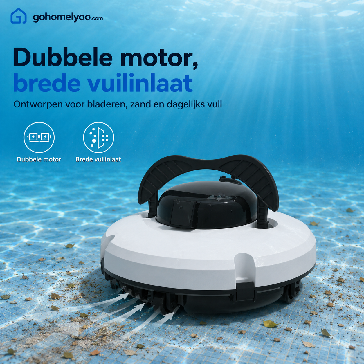 50% KORTING🌊 Zwembadreinigingsrobot | Draadloos · Krachtige Zuigkracht · Slimme Navigatie · Start met Eén Druk op de Knop · Eenvoudig Uitneembare Filtermand Technologie verandert ons leven🔥