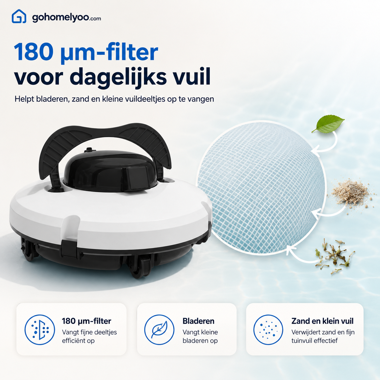 50% KORTING🌊 Zwembadreinigingsrobot | Draadloos · Krachtige Zuigkracht · Slimme Navigatie · Start met Eén Druk op de Knop · Eenvoudig Uitneembare Filtermand Technologie verandert ons leven🔥