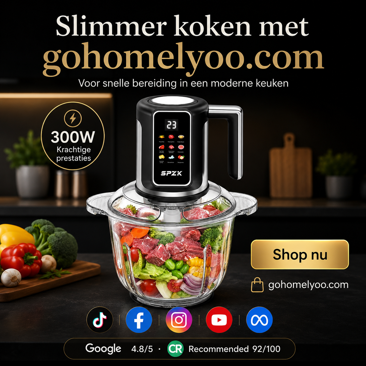 ✨HOT SALE 50% KORTING ✨Elektrische vleesmolen met grote capaciteit