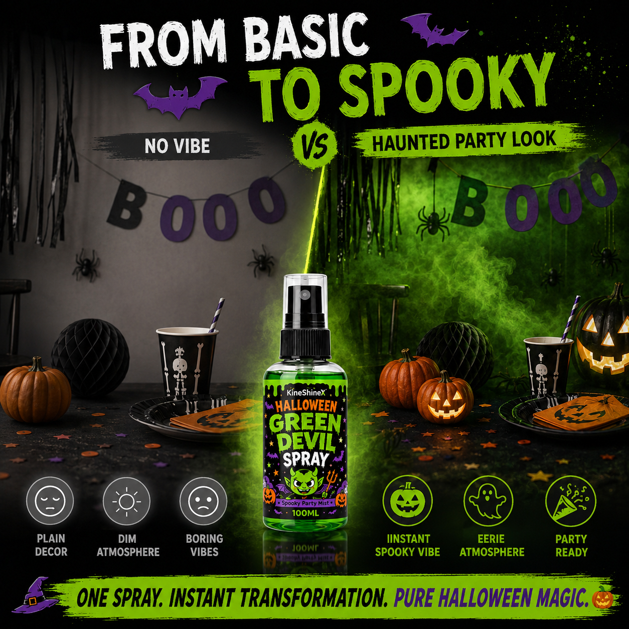 👾 50% korting! Groene demon mistspray – creëert griezelige sfeer in 1 minuut. Perfect voor Halloween feestjes & decoratie! 🎃💨