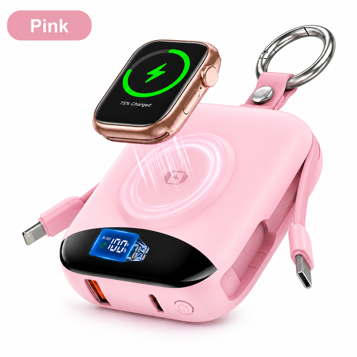 ⌚ 50% korting! Draagbare smartwatch oplader – 10.000 mAh, magnetisch draadloos laden & sleutelhanger ontwerp. Altijd een reservebatterij bij de hand! ✨🔋