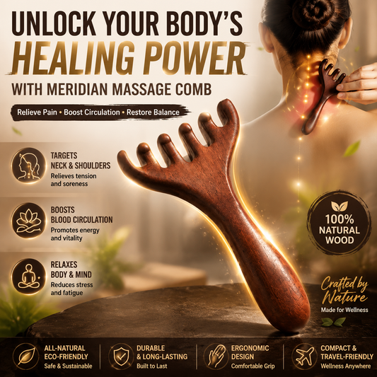 50% Korting!🦶 Zes-Klauwen Meridiaan Massage Kam – Ontspan Hoofd, Hals & Lichaam!