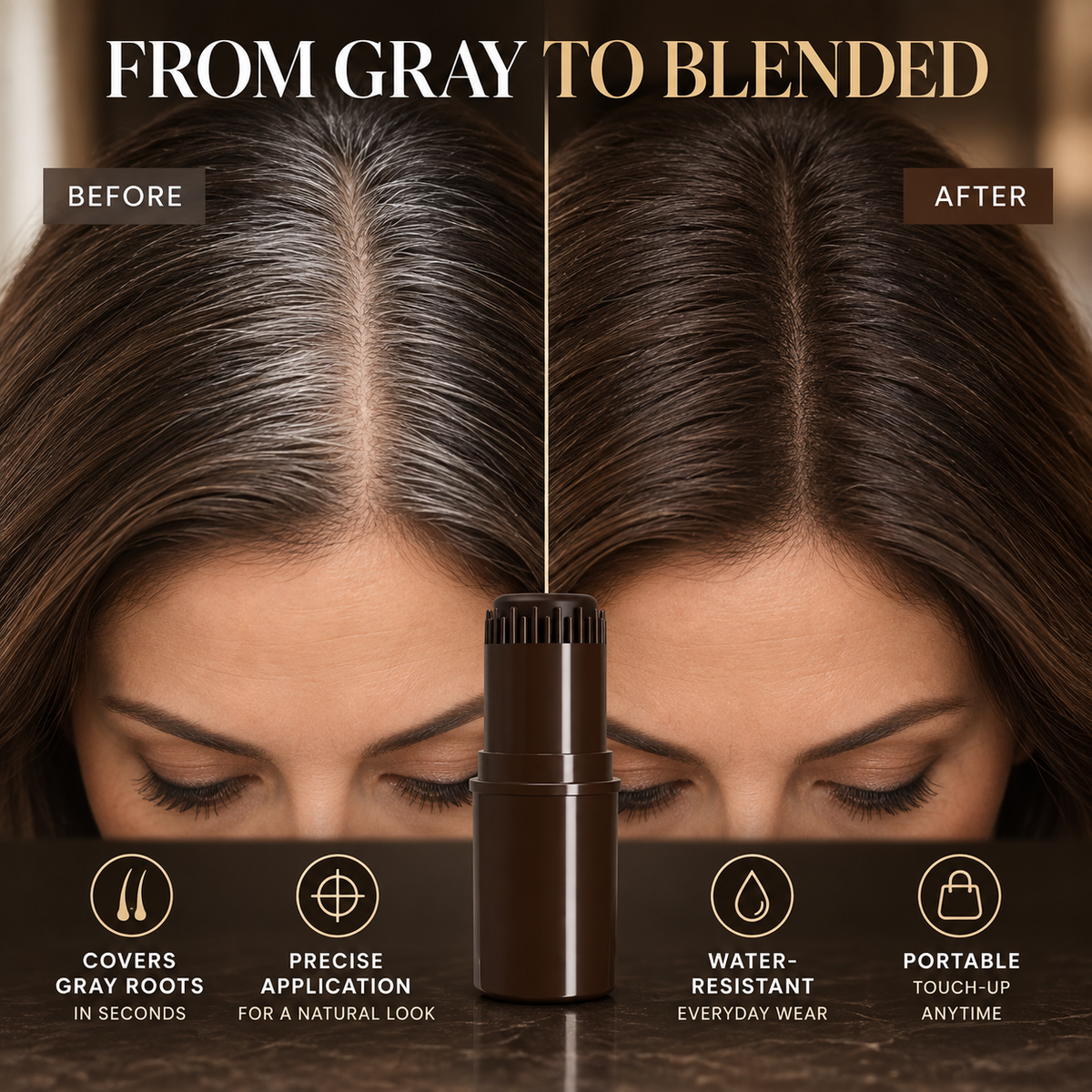💇‍♀️ 50% korting! Grijze haaraanzer touch-up stick – dekt grijze uitgroei direct, waterbestendig & vlekbestendig. Natuurlijke look – ideaal voor onderweg! ✨🖊️