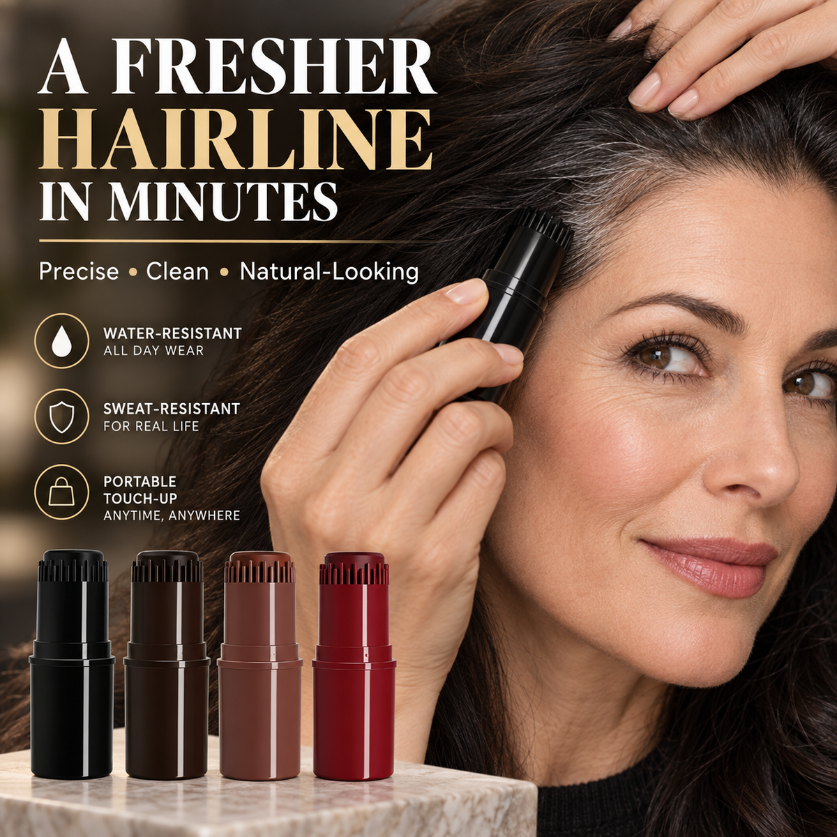 💇‍♀️ 50% korting! Grijze haaraanzer touch-up stick – dekt grijze uitgroei direct, waterbestendig & vlekbestendig. Natuurlijke look – ideaal voor onderweg! ✨🖊️