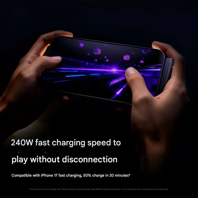 240 W snellaadkabel met verstelbare telefoonstandaard