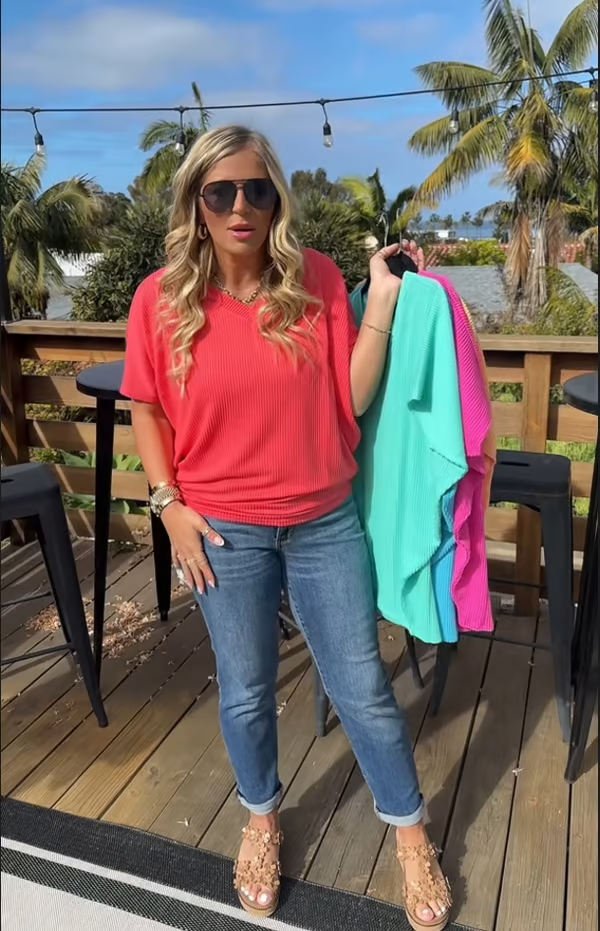 💥LAATSTE DAG UITVERKOOP 49% KORTING💥 Dames V-hals Veelzijdige Casual T-shirt met Vleermuismouwen