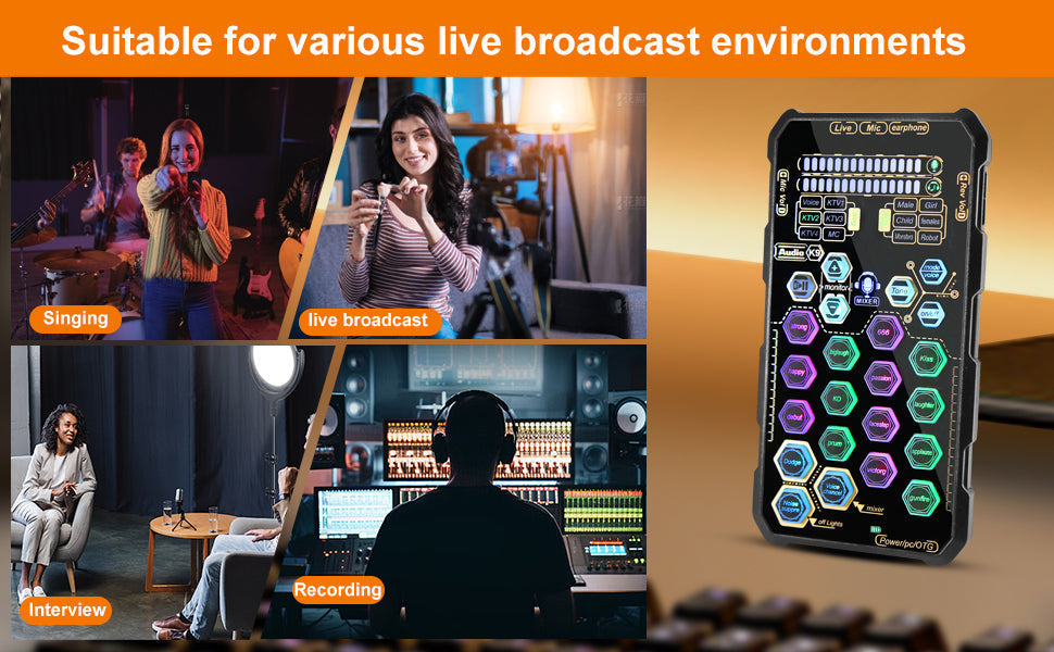 🎤 50% korting! Draagbare live-geluidskaart – stemvervormer, multifunctionele effecten & ruisonderdrukking. Stream overal als een pro! ✨🔊
