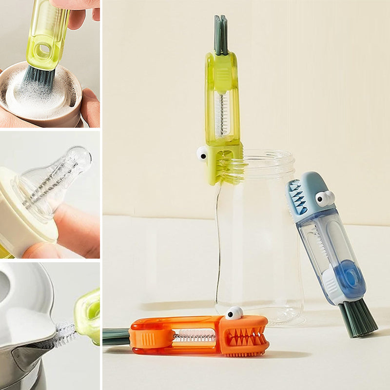 🧼 4-in-1 Multifunctionele Spleetborstel - Keukenborstel, Draagbare Schoonmaakborstel