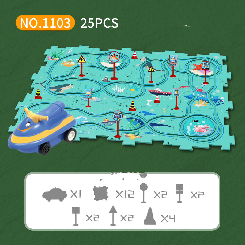 🧩Kinder educatief speelgoed Puzzel-snelweg-speelset🧩