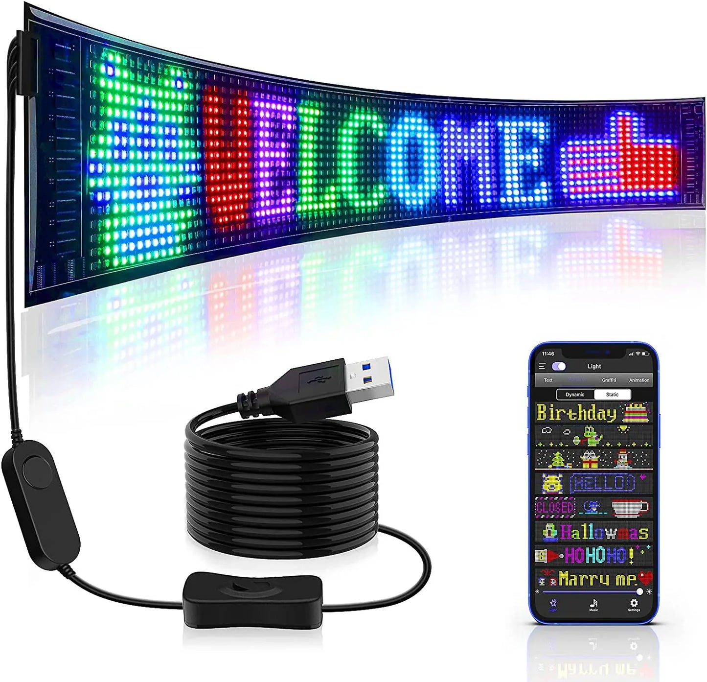 🔥Voertuig Bluetooth LED Flexibel Display