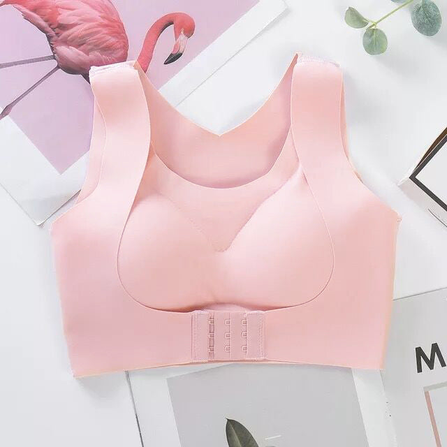 ⚡ 50% korting! Beugelvrije beha met gekruiste rugbandjes & voorste sluiting. Corrigeert houding, biedt comfort & ondersteuning. 🩰💕