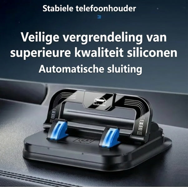 🔄🚗 Autohouder voor in de auto | 360° verstelbaar · Eenhandsslot in 0,1 seconden · Antislip en beschadigt het dashboard niet · Water- en vuilafstotend