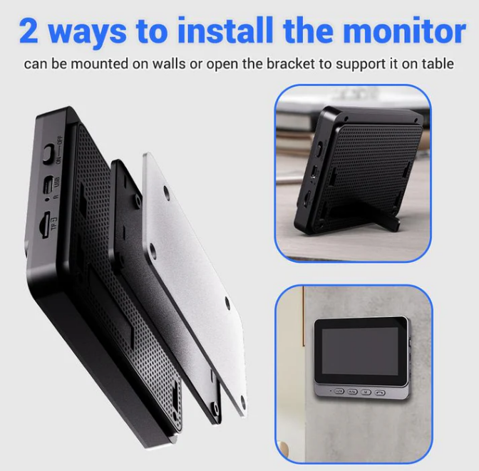 Draadloze deurbelcamera: 1080P, 170° hoek, 4,3-inch scherm, IPX65 waterdicht voor buitengebruik, nachtzicht