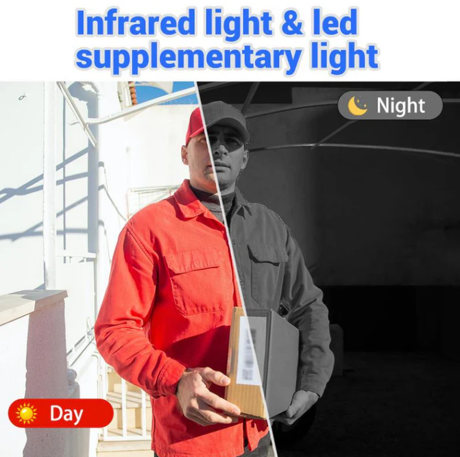 Draadloze deurbelcamera: 1080P, 170° hoek, 4,3-inch scherm, IPX65 waterdicht voor buitengebruik, nachtzicht