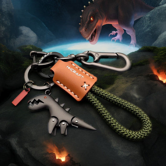 Dinosaurusbedel van aluminiumlegering gecombineerd met een handgeweven armband - 🔥tweede item met 40% korting