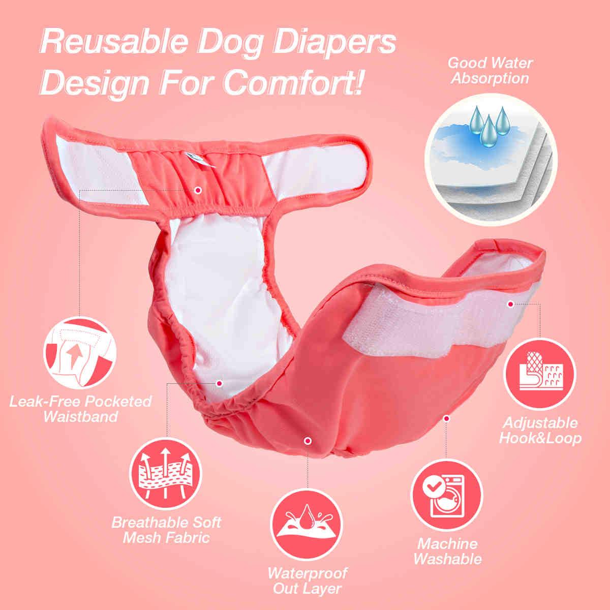 🐕 50% korting! Fysiologische broekjes voor teefjes – wasbaar, zacht katoen & magische stickers. Voorkomt vlekken & bacteriën – zwart, paars of grijs! ✨🩲