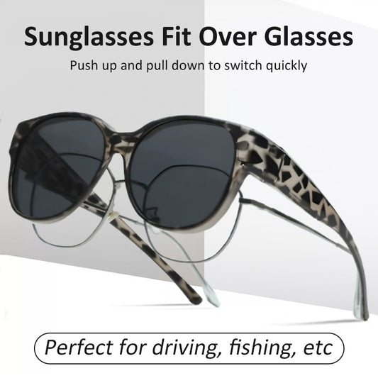 ☀️ Fit Over zonnebril met UV400 – draag hem over je normale bril, ideaal voor autorijden en wandelen.