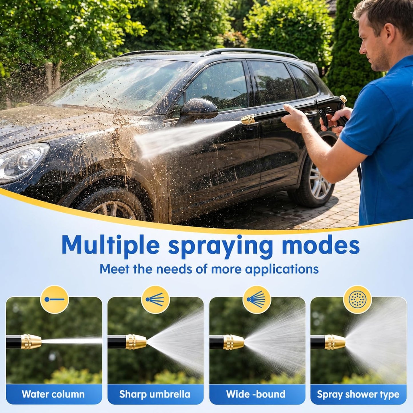 🔫💦 BUY 2 GET 1 FREE! Dit is geen tuinslang, dit is een waterkanon! Spuit je auto blinkend schoon, je terras als nieuw, en je planten overleven de droogte – allemaal met één trekker!