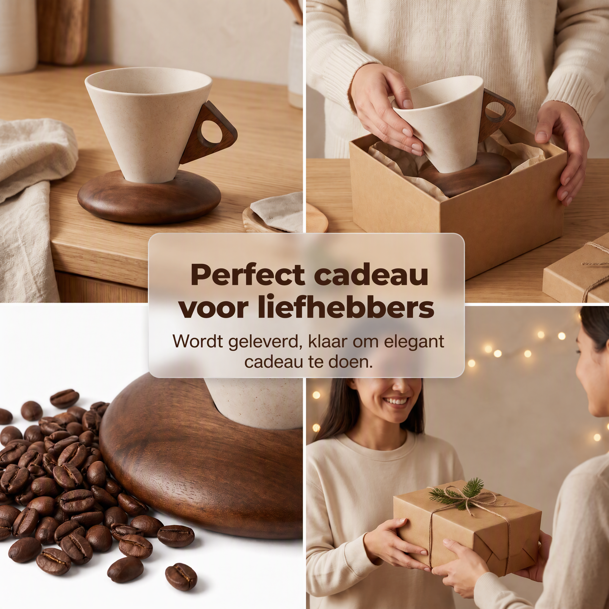 ☕ 50% Nieuwjaarskorting! Vintage koffiemok met houten handvat & schotel – stevig, uniek & perfect voor thuis of kantoor! 🎁✨