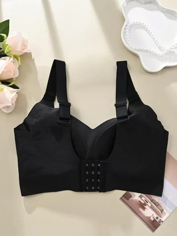 🎁Koop 1, krijg 2 gratis, 💕Geribbelde zijden push-up bh voor dames zonder stalen ring, verstelbaar🌸