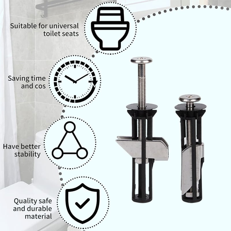 🚽 50% korting! Toiletbril bevestigingsset – RVS bouten & borgmoeren, geen wiebelende bril meer. Universeel & eenvoudig te installeren! ✨🔧