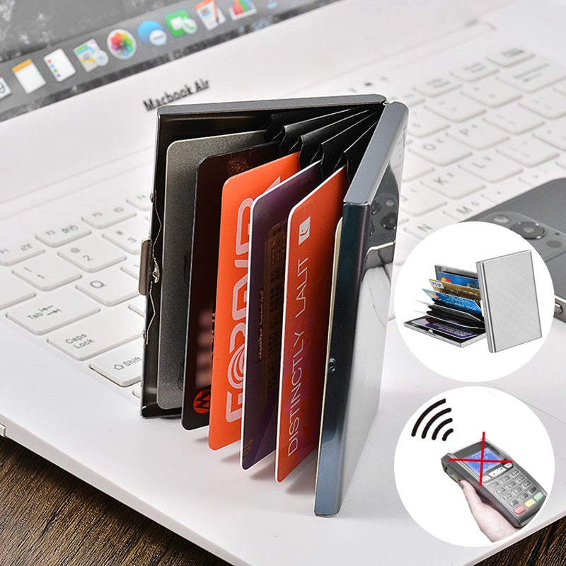 💳 50% korting! RFID metalen kaarthouder – 6 compartimenten, roestvrij staal en ideaal voor reizen & dagelijks gebruik.