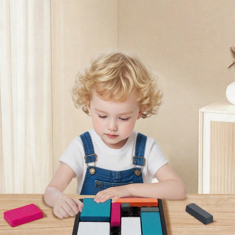 Creatief puzzelspel met geometrische blokken