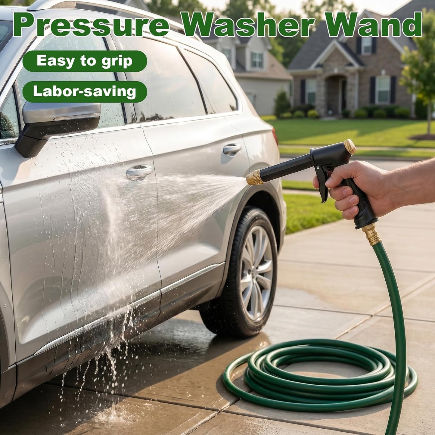 🔫💦 BUY 2 GET 1 FREE! Dit is geen tuinslang, dit is een waterkanon! Spuit je auto blinkend schoon, je terras als nieuw, en je planten overleven de droogte – allemaal met één trekker!