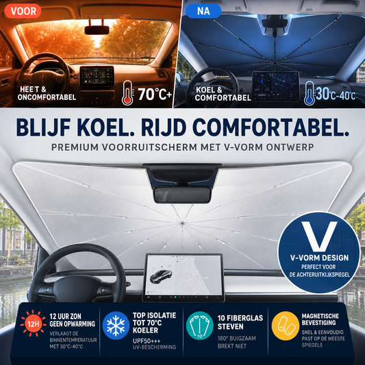 ☀️ Zonnescherm voor voorruit – opvouwbaar, warmtewerend en houdt uw auto koel! 🚗