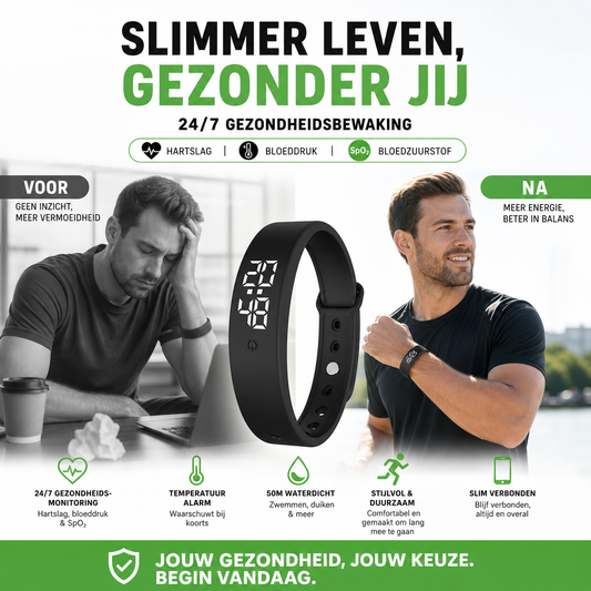 ⌚ 50% korting! Slimme sensorarmband – hartslag, slaap en stappen, waterdicht en draadloos