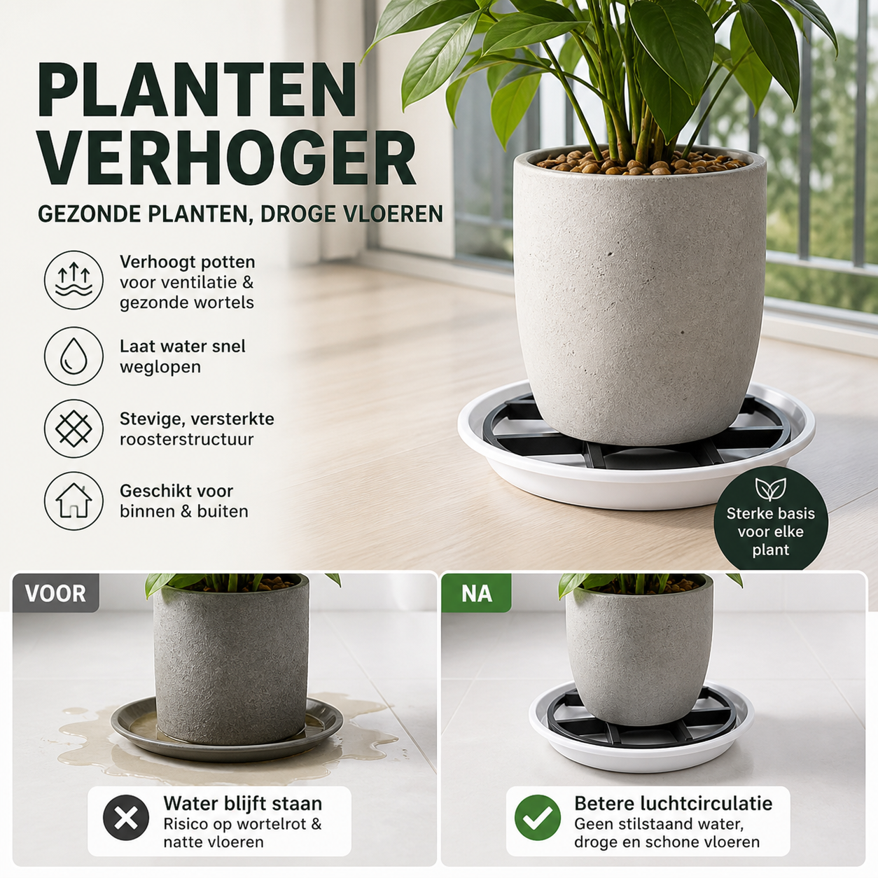 🌱 50% korting! Bloempot verhogers – voorkomt wortelrot, verbetert drainage en is geschikt voor alle potten.