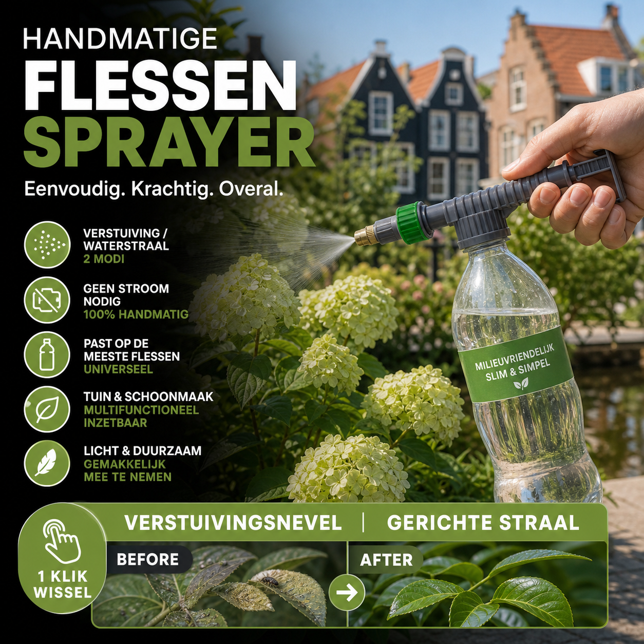 💧 50% korting! Verstelbare flesverstuiver – fijne nevel tot krachtige straal, geschikt voor water en planten.