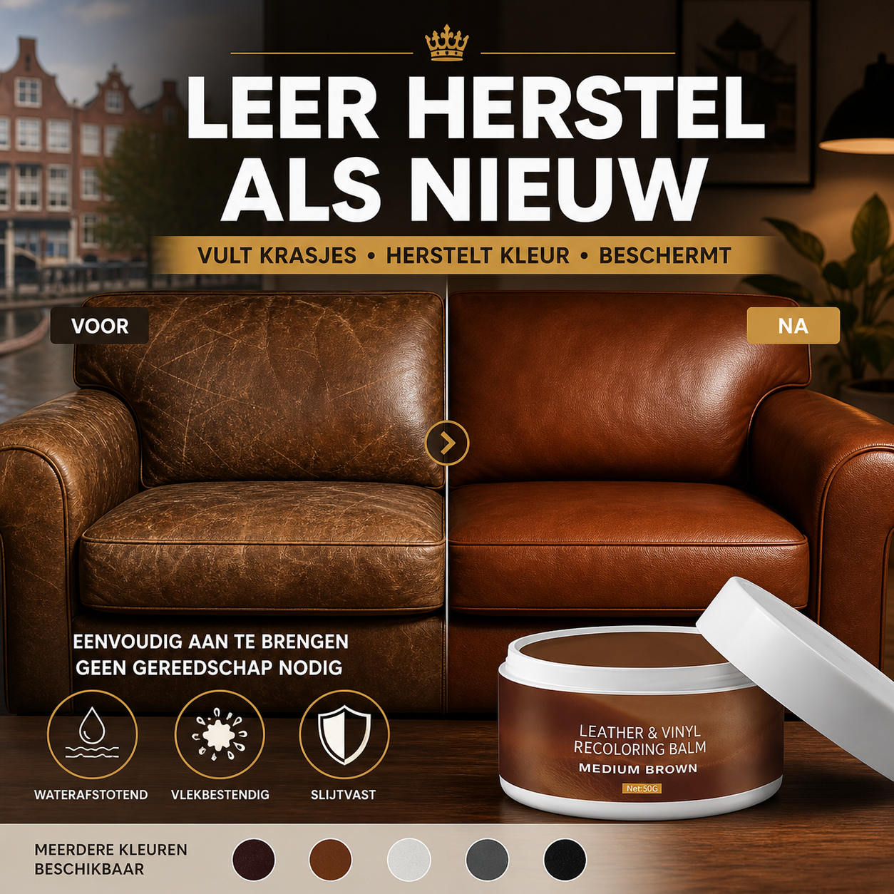 👜 50% korting! Leer renovatiepasta – herstelt krassen, voedt het leer & herstelt kleur. Voor meubels, schoenen, tassen & kleding! ✨🧴