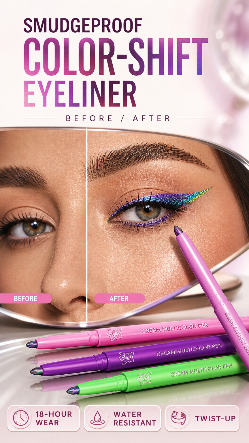 🔥 50% KORTING · Vlekvrije eyeliner met kleurverloop ✨