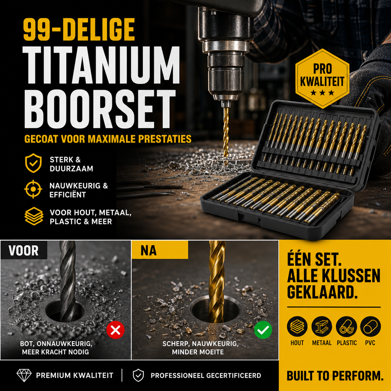 🔥Zeitlich begrenztes Angebot: 50 % RABATT!🔧 Äußerst effizientes Werkzeug, der Favorit erfahrener Handwerker! Factory Outlet – 90-teiliges Set titanbeschichteter Bohrer