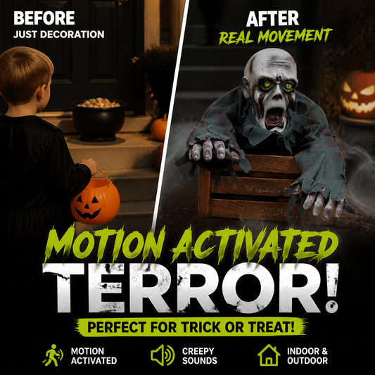 👻 50% korting! Kruipende geest – gloeiende ogen, angstaanjagend geluid & beweegt naar je toe. Perfect voor Halloween! 🎃💀