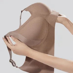 🎁Koop 1, krijg 2 gratis, 💕Geribbelde zijden push-up bh voor dames zonder stalen ring, verstelbaar🌸