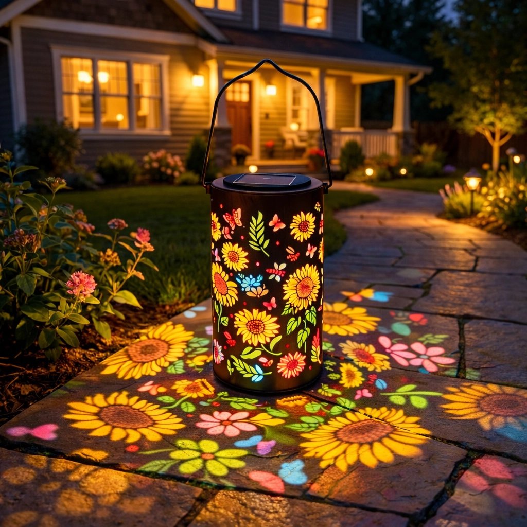 🔥SPECIALE AANBIEDING 50% KORTING-🌞Kleurrijke zonne-energie tuinlantaarn met zonnebloemmotief