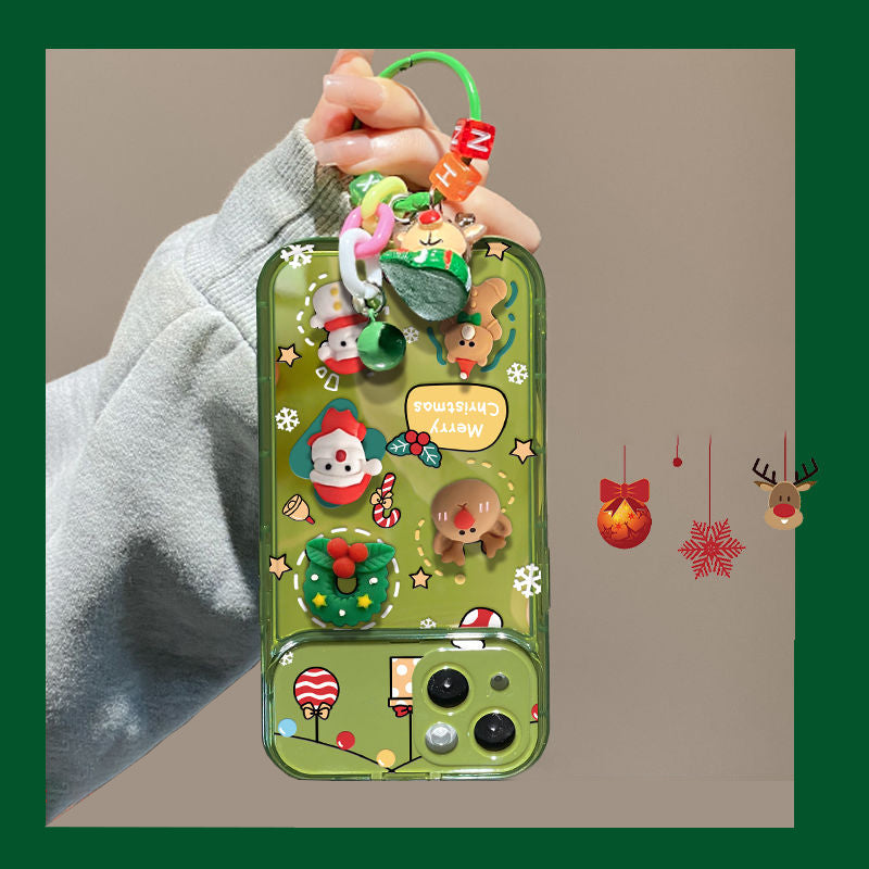 🎄 Kerstboom Bedel met Flip Spiegel Hoesje voor iPhone 🎅