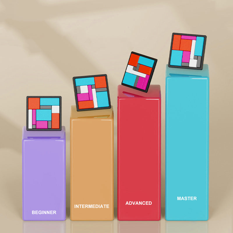 Creatief puzzelspel met geometrische blokken